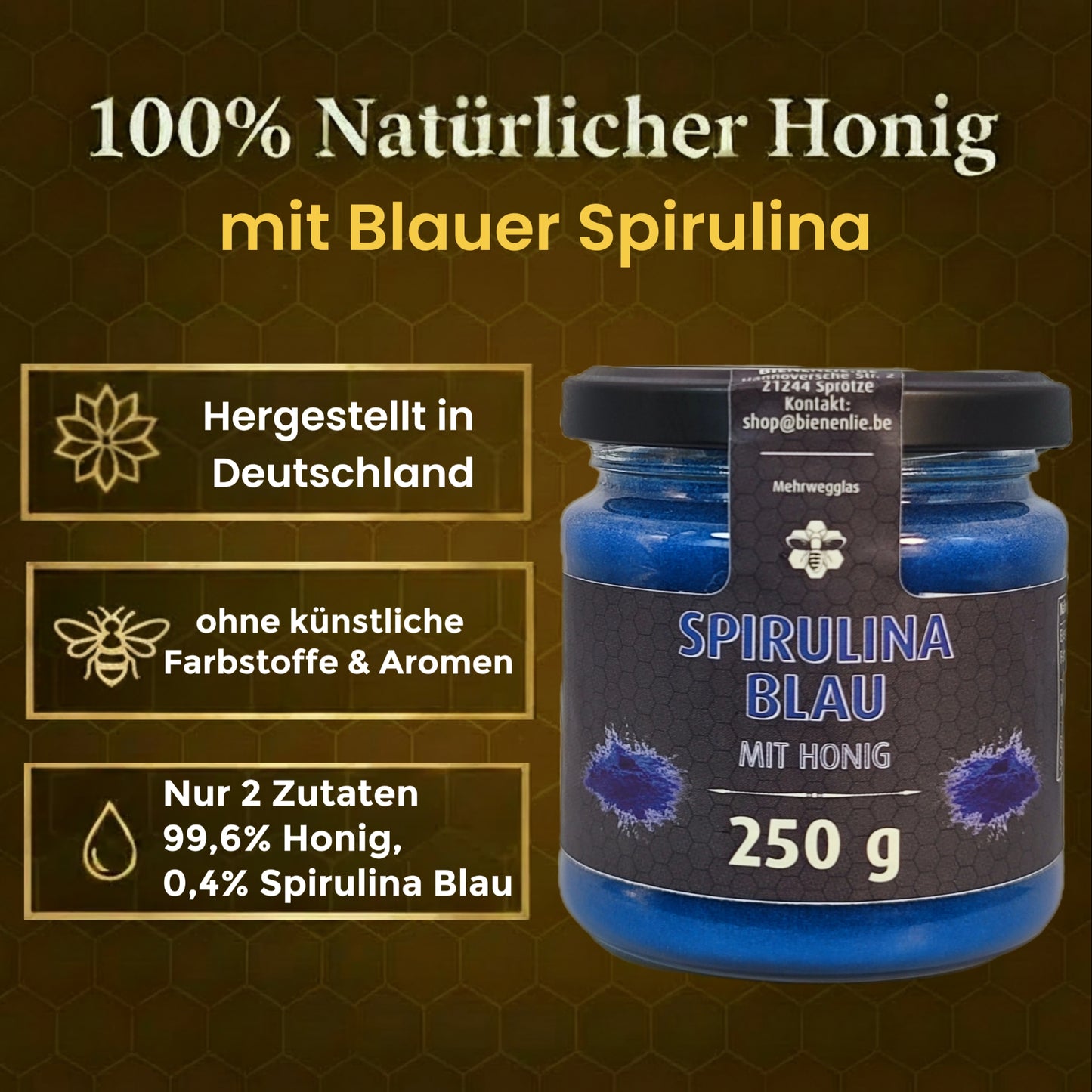 Spirulina Blau mit Honig - mild & cremig | 250g