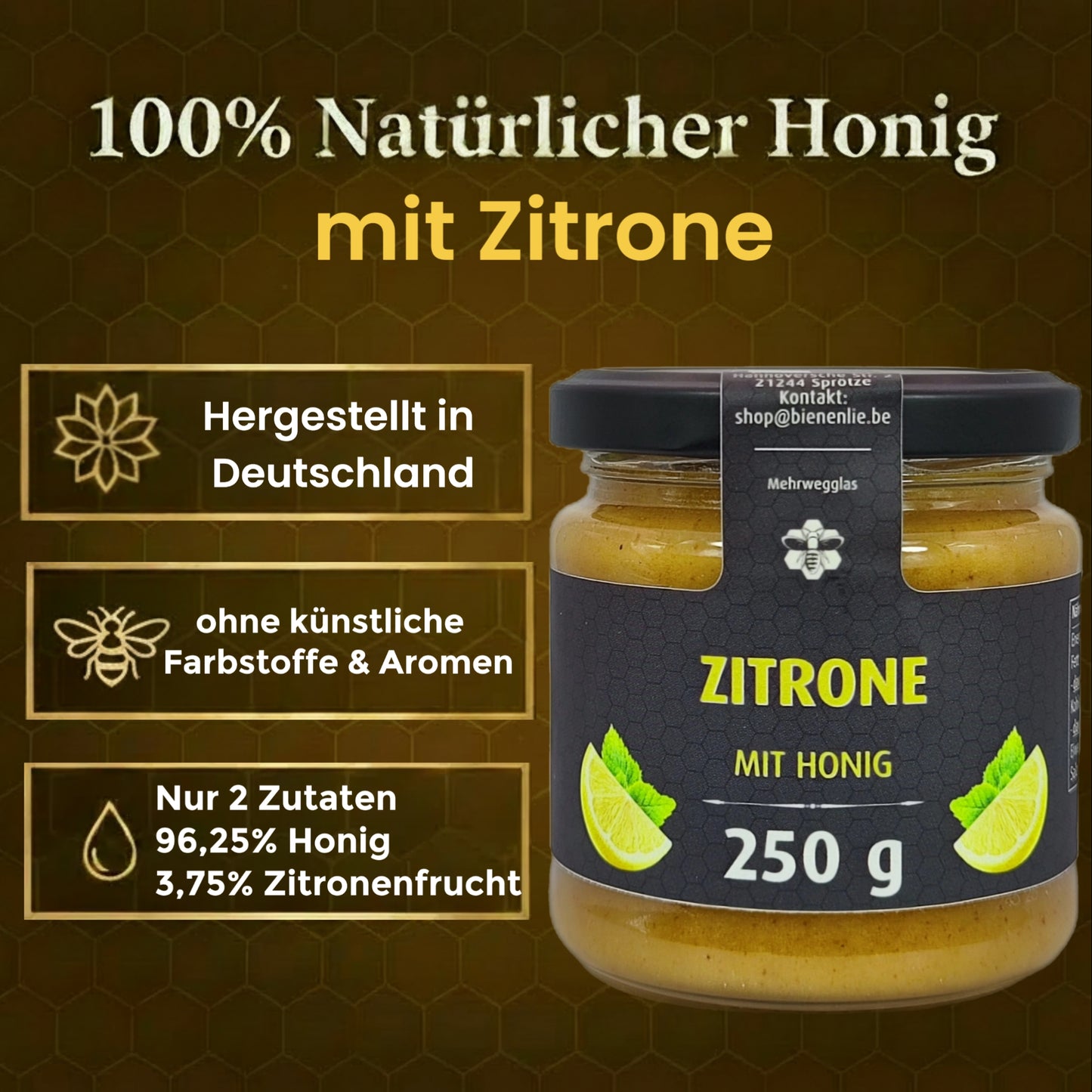 Zitrone mit Honig - frisch & säuerlich | 250g