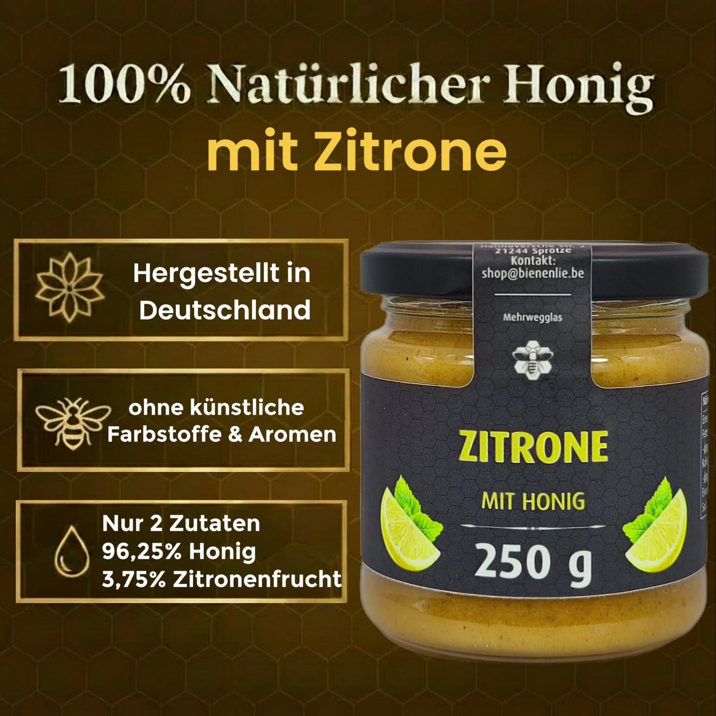 Honig Wellness 3er Set – Matcha, Ingwer & Zitrone mit Honig | 3 × 250g