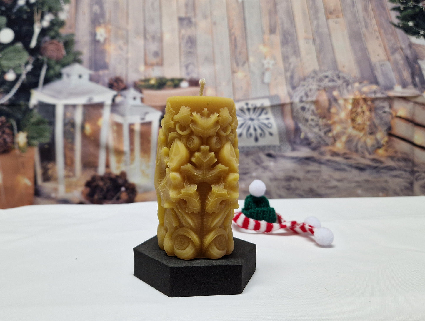 Kerze Ahornblatt Motiv