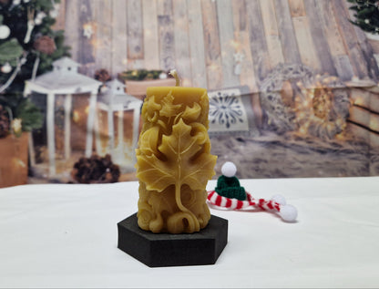 Kerze Ahornblatt Motiv