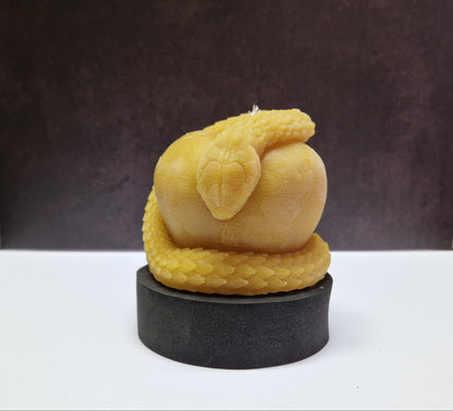 Kerze Schlange auf Apfel