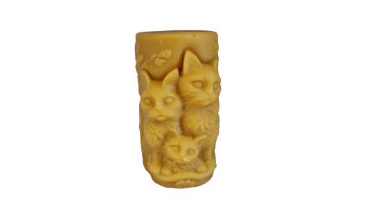 Kerze 3 Katzen Motiv
