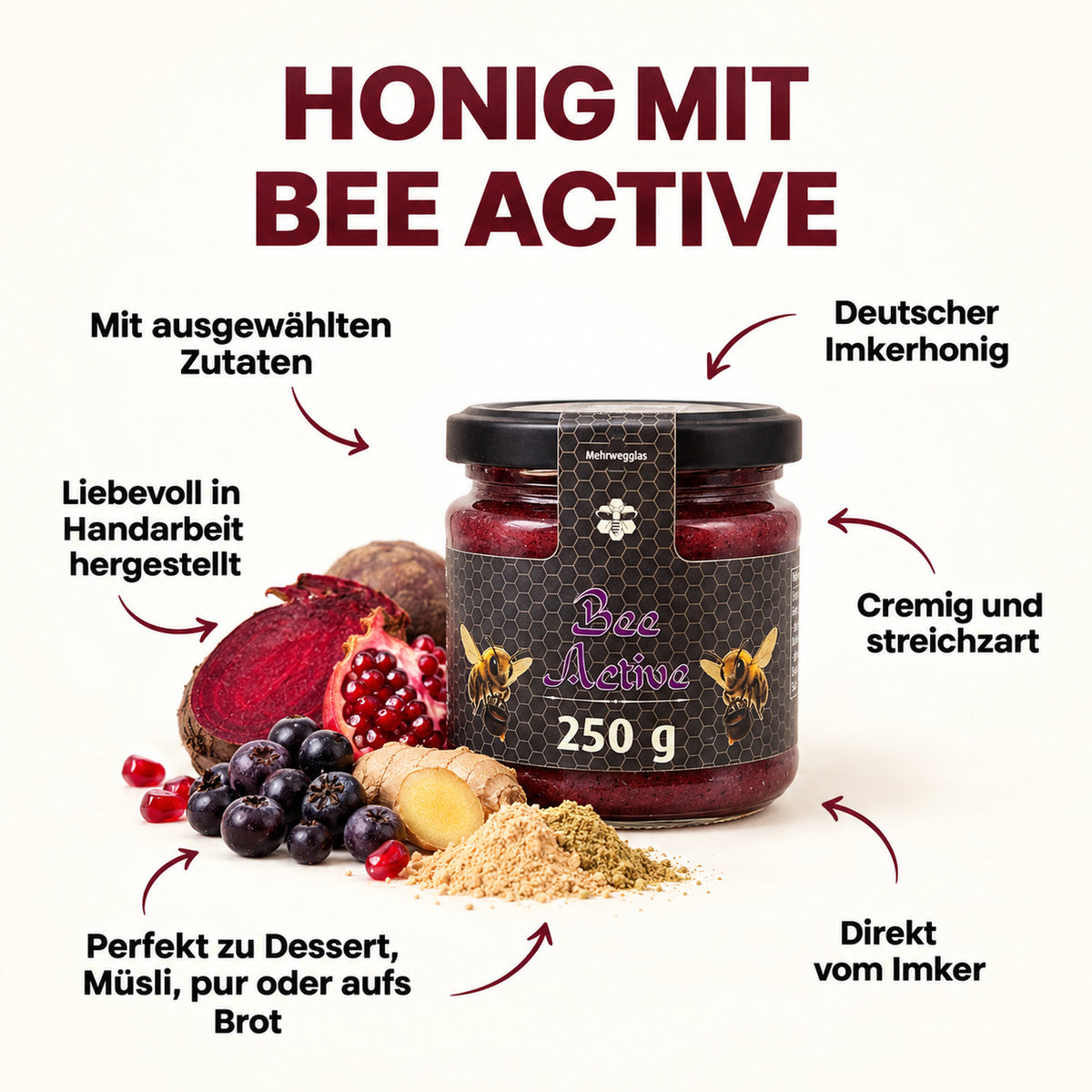 Bee Active - kräftig & leicht herb | 250g – Produktinformationen