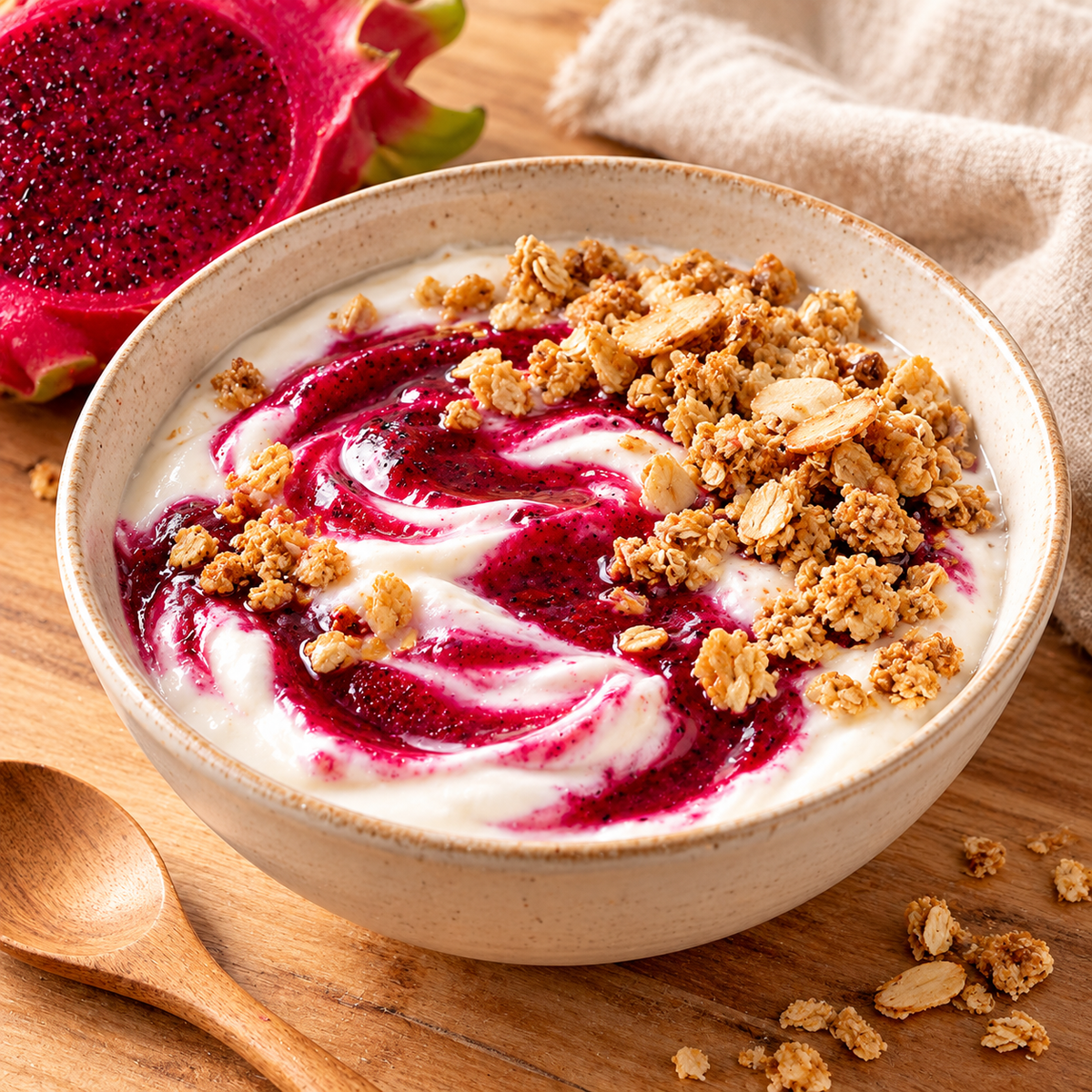 Drachenfrucht-Joghurt – Serviervorschlag