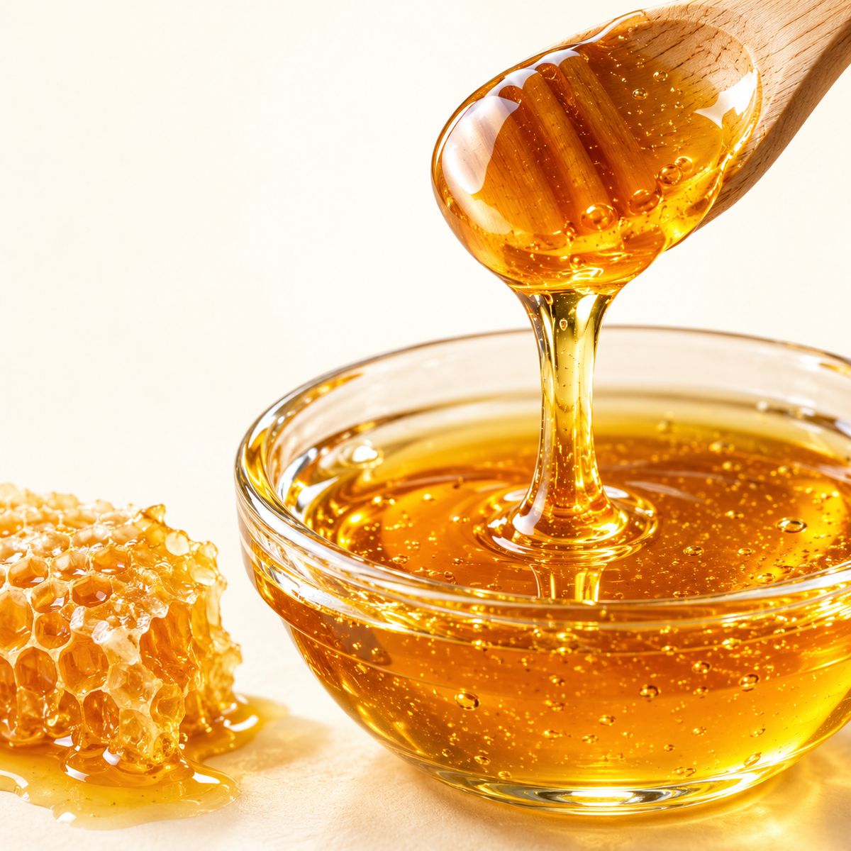 Goldener Honig und Honigwabe – Zutatenmotiv