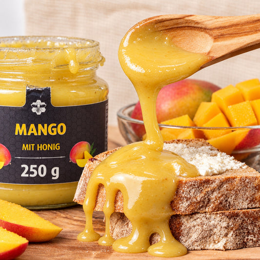 Mango mit Honig - fruchtig & mild – Honig auf rustikalem Brot