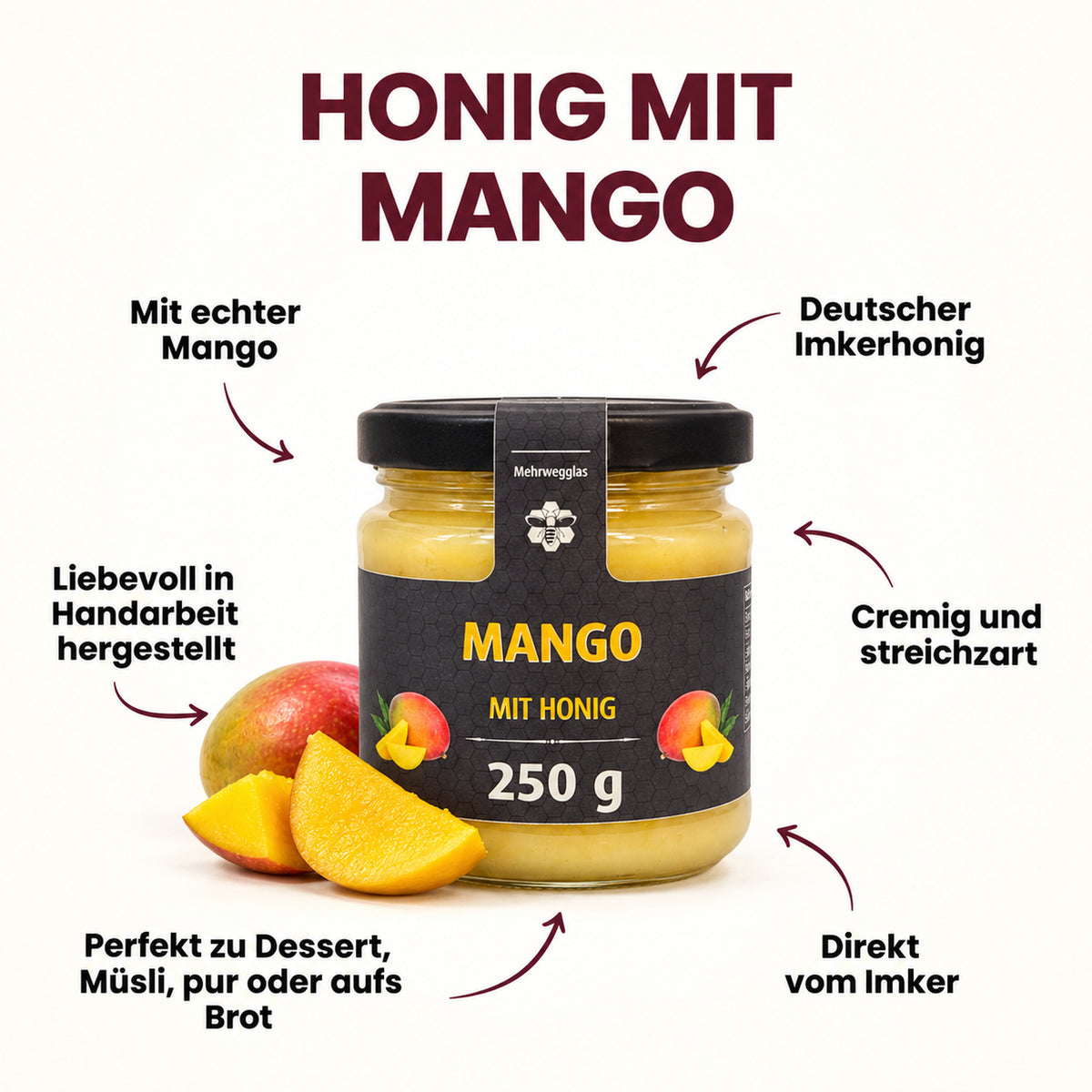 Mango mit Honig - fruchtig & mild – Produkt und Genusstipps