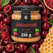 Produktglas im Zutatenbett