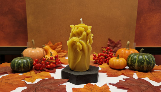 Kerze Blätter lang  Motiv