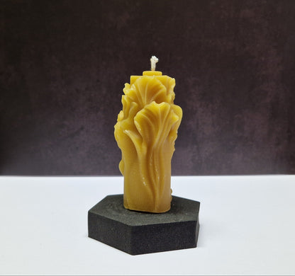 Kerze Blätter lang  Motiv