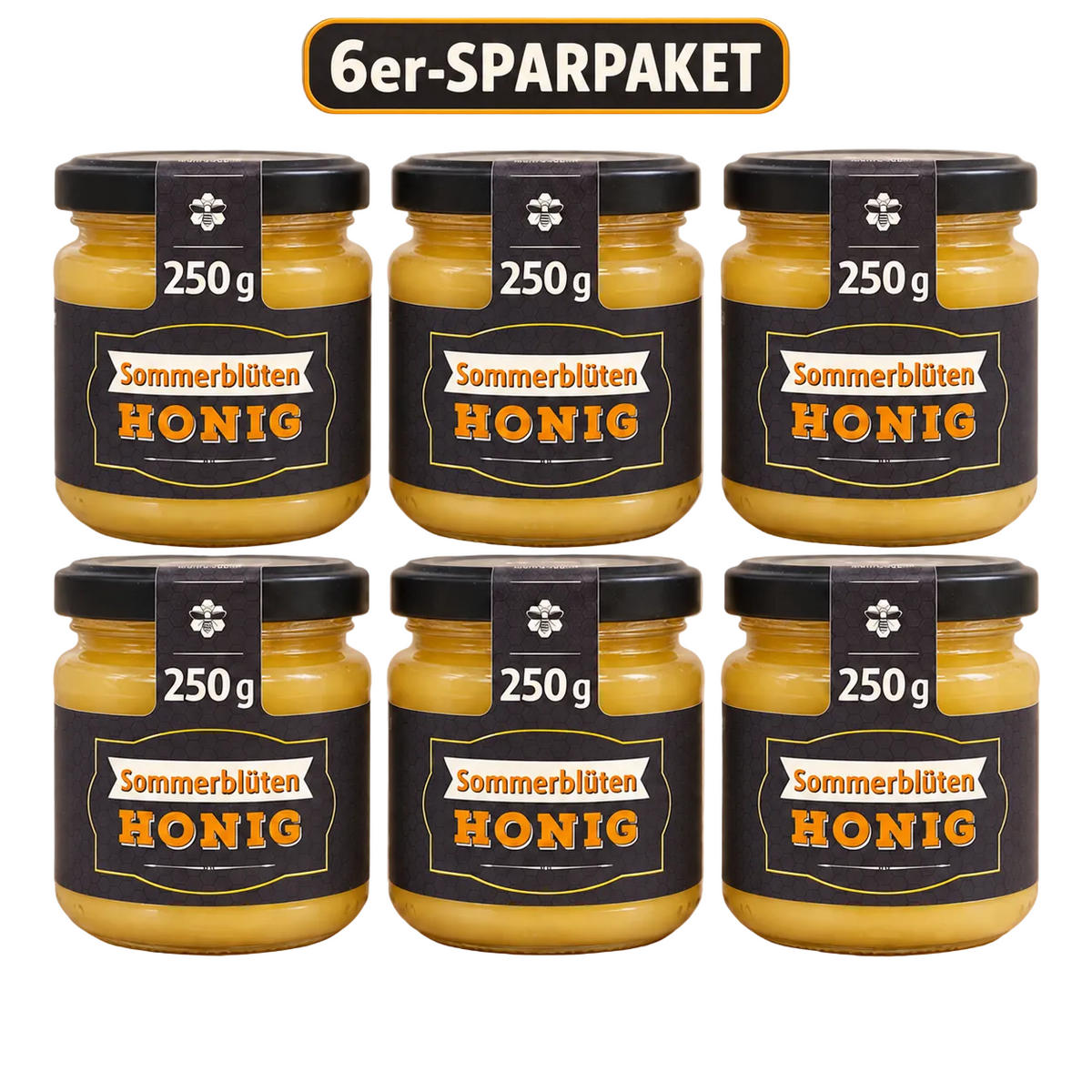 6'er Sommerblütenhonig 250g Sparpaket