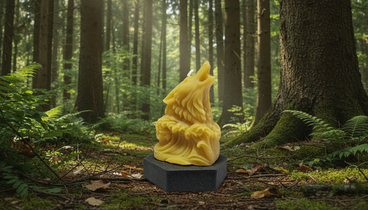 Kerze Jaulender Wolfskopf