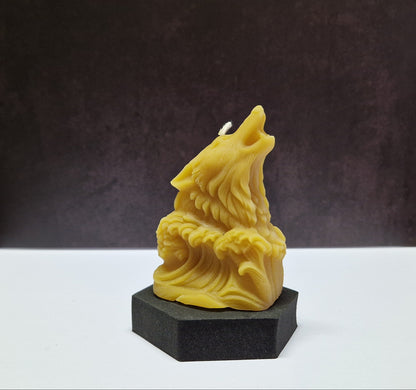 Kerze Jaulender Wolfskopf