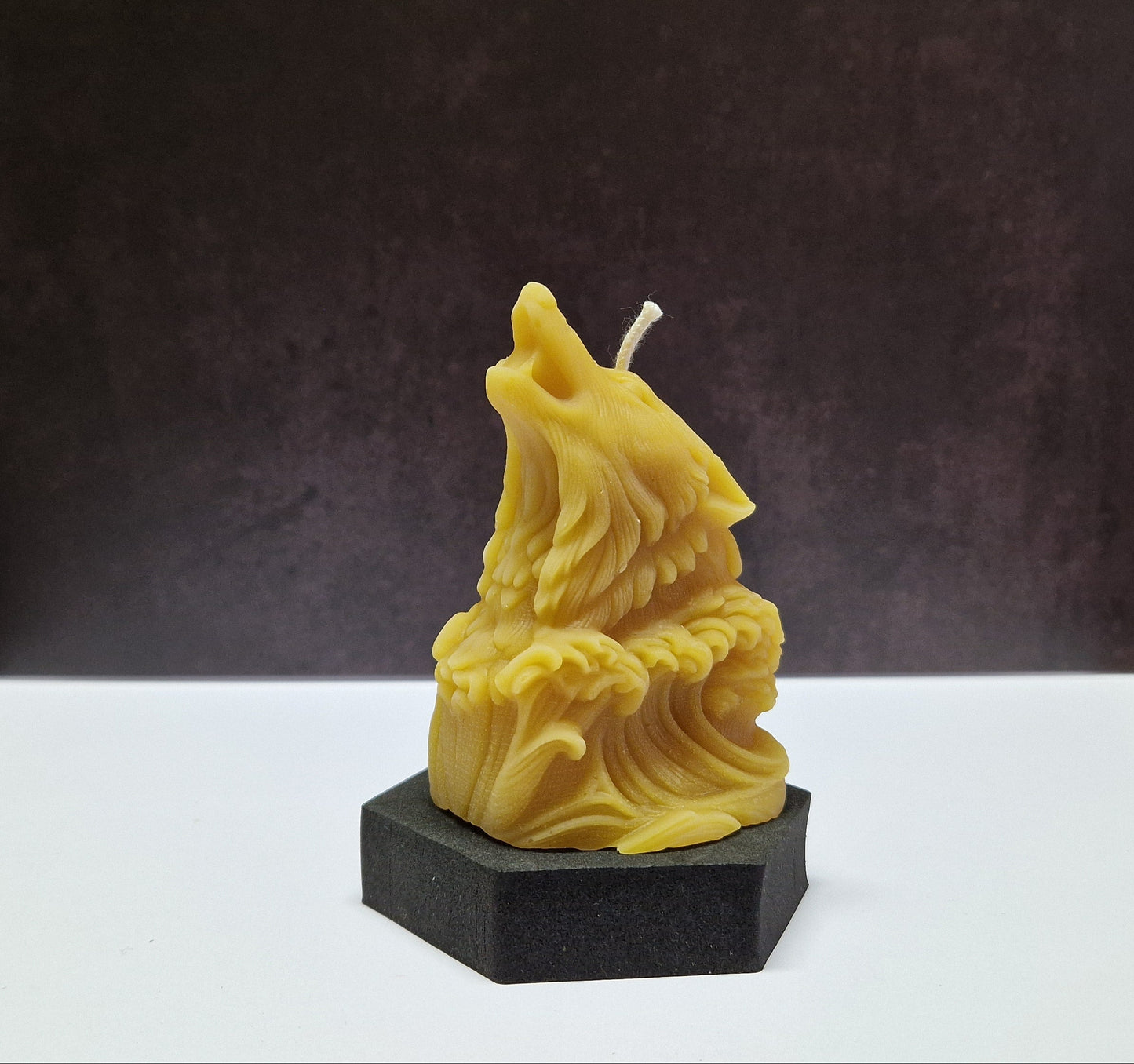 Kerze Jaulender Wolfskopf