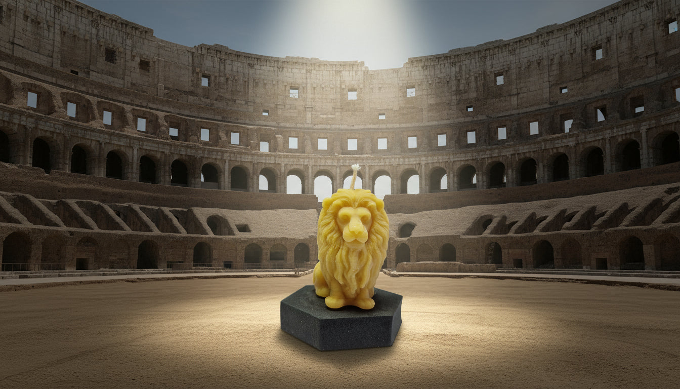 Kerze Sitzender Löwe