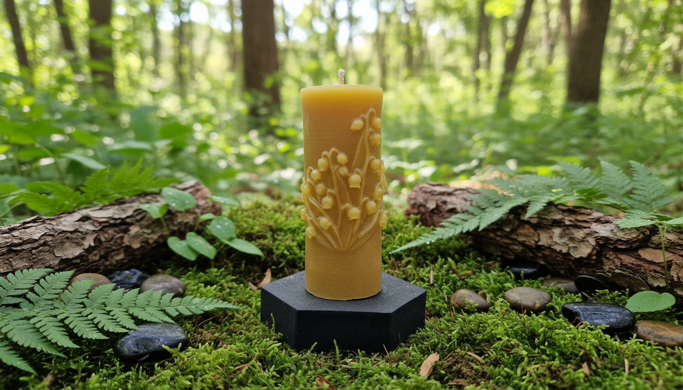 Kerze Maiglöckchen Motiv