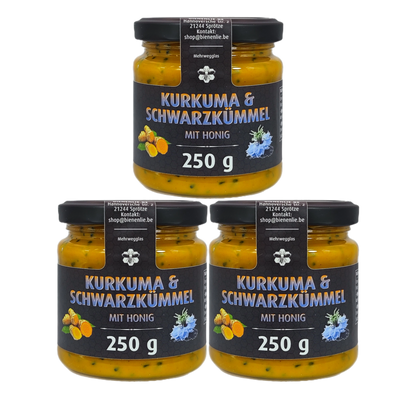 Sparpaket | Kurkuma-Schwarzkümmel mit Honig 250g -im  3`er Set