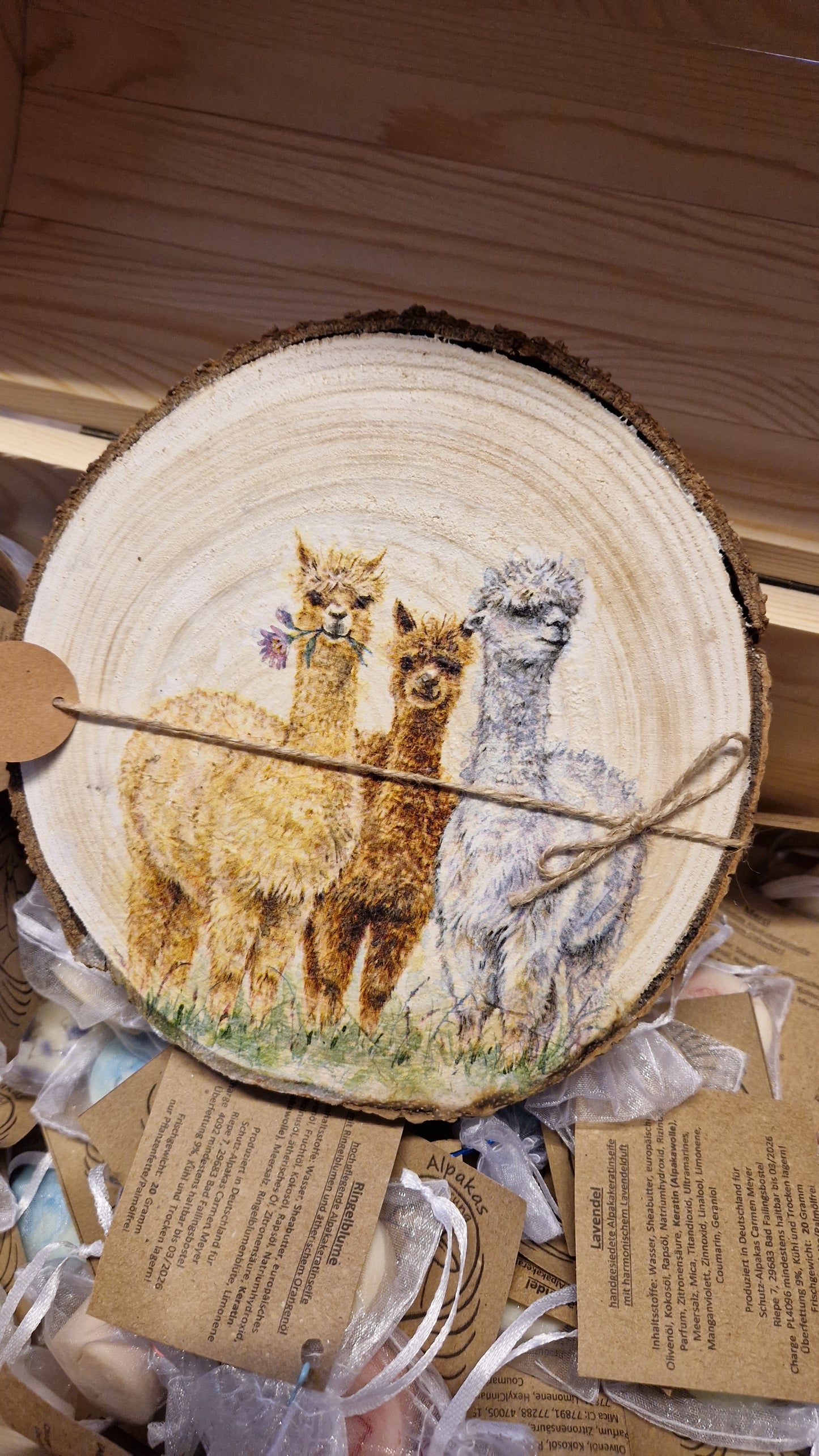 Alpaka Dekoteller Holz