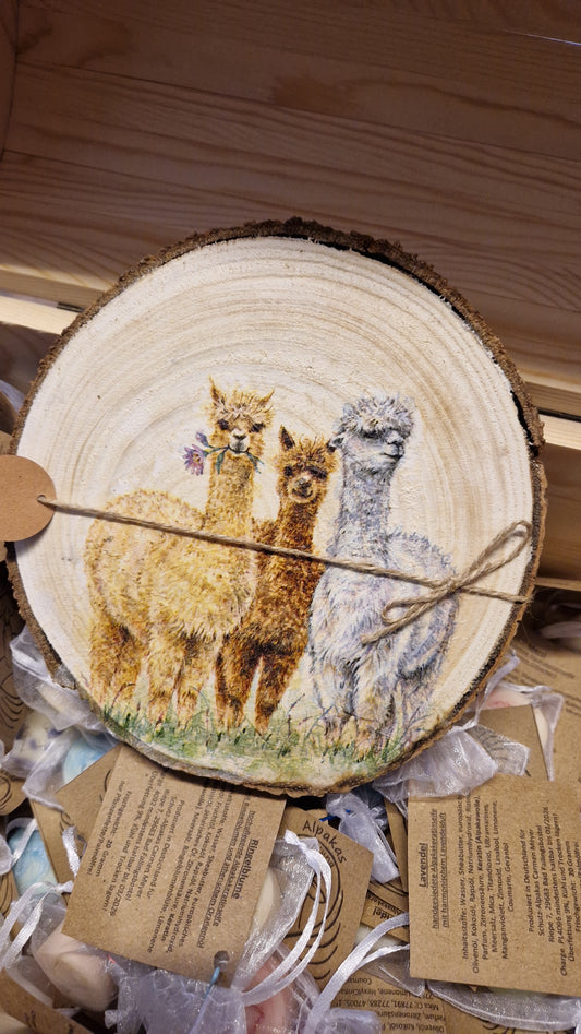 Alpaka Dekoteller Holz