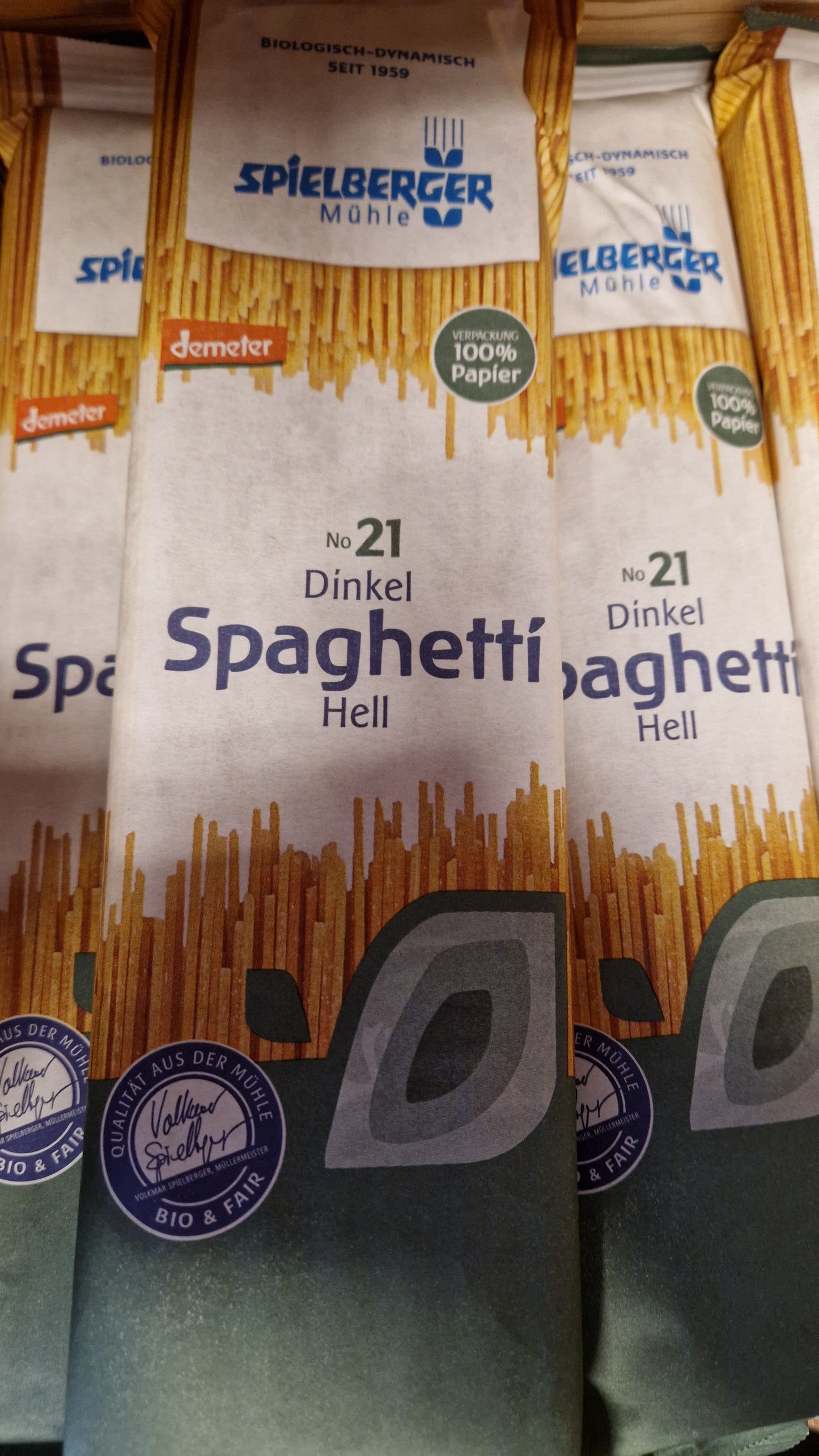 Dinkel Spaghetti hell Papier 500g