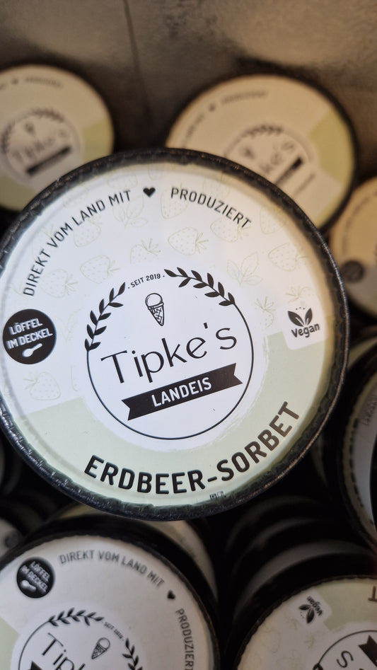 Erdbeer-Sorbet Eis 110ml - Tipke´s