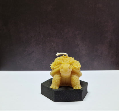 Kerze Schildkröte mit Rosen