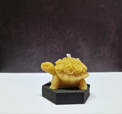 Kerze Schildkröte mit Rosen