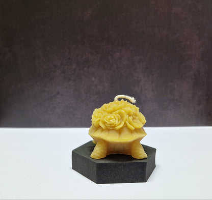 Kerze Schildkröte mit Rosen