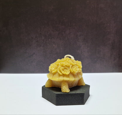 Kerze Schildkröte mit Rosen