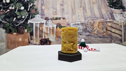 Kerze Merry X-Mas Motiv