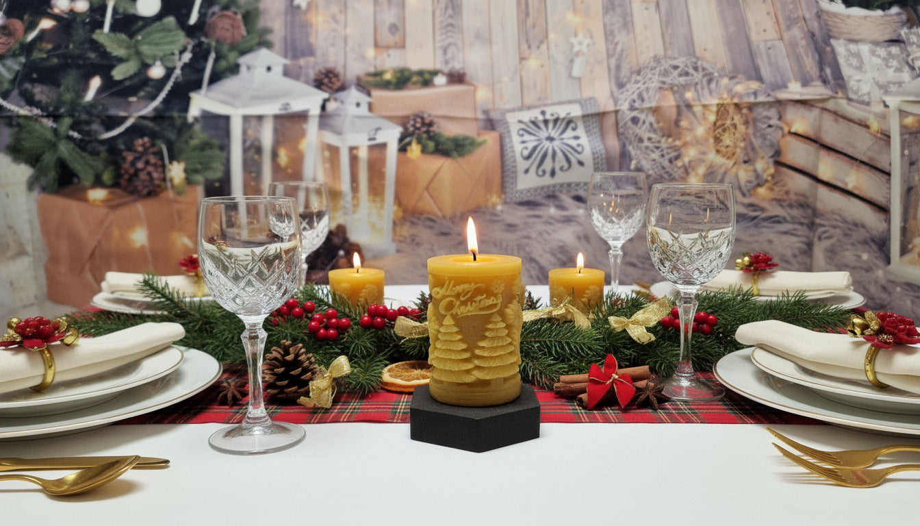 Kerze Merry X-Mas Motiv