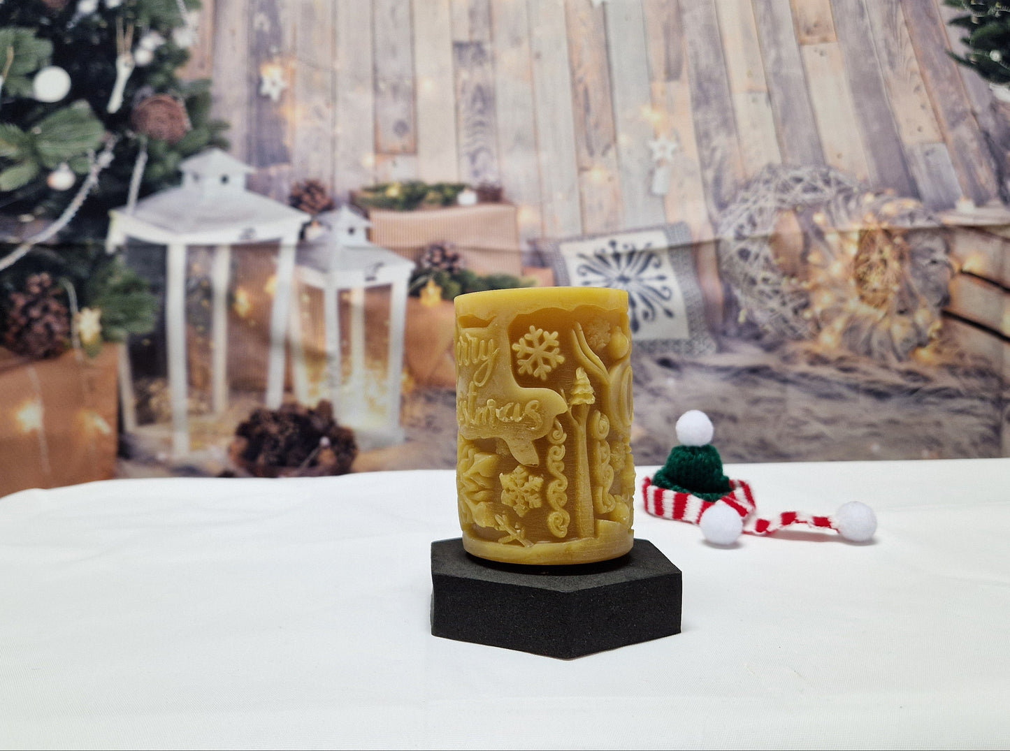 Kerze Merry X-Mas Motiv
