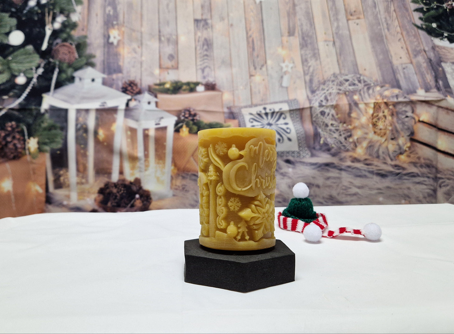 Kerze Merry X-Mas Motiv