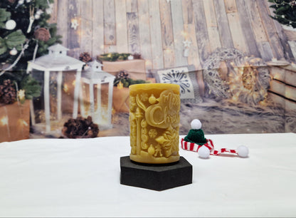 Kerze Merry X-Mas Motiv