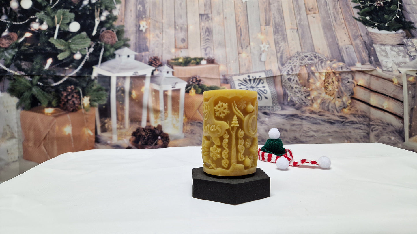 Kerze Merry X-Mas Motiv