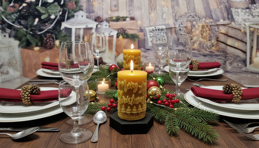 Kerze Merry X-Mas Motiv