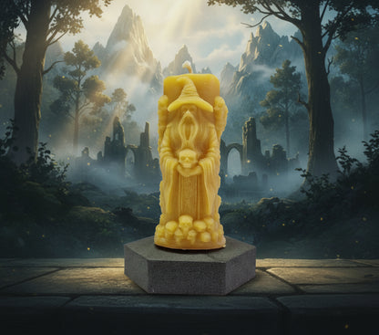 Kerze Zauberer im Wald Motiv